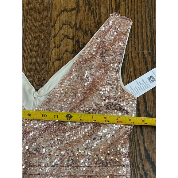 Kate Kasin Sequin Dress Sleeveless Maxi Evening ROSE GOLD. Size 12. Worn Once - Picture 9 of 10